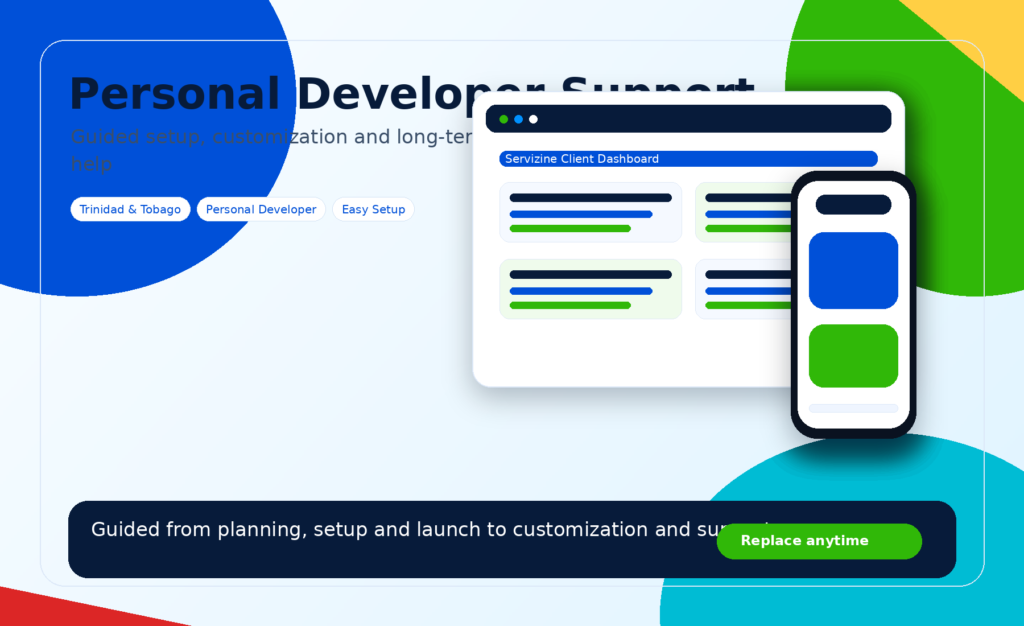 Personal developer support artwork by Servizine Digital Development in Trinidad and Tobago