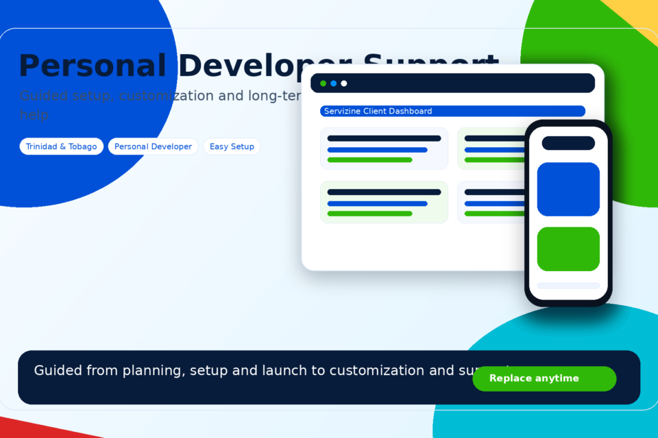 Personal developer support artwork by Servizine Digital Development in Trinidad and Tobago