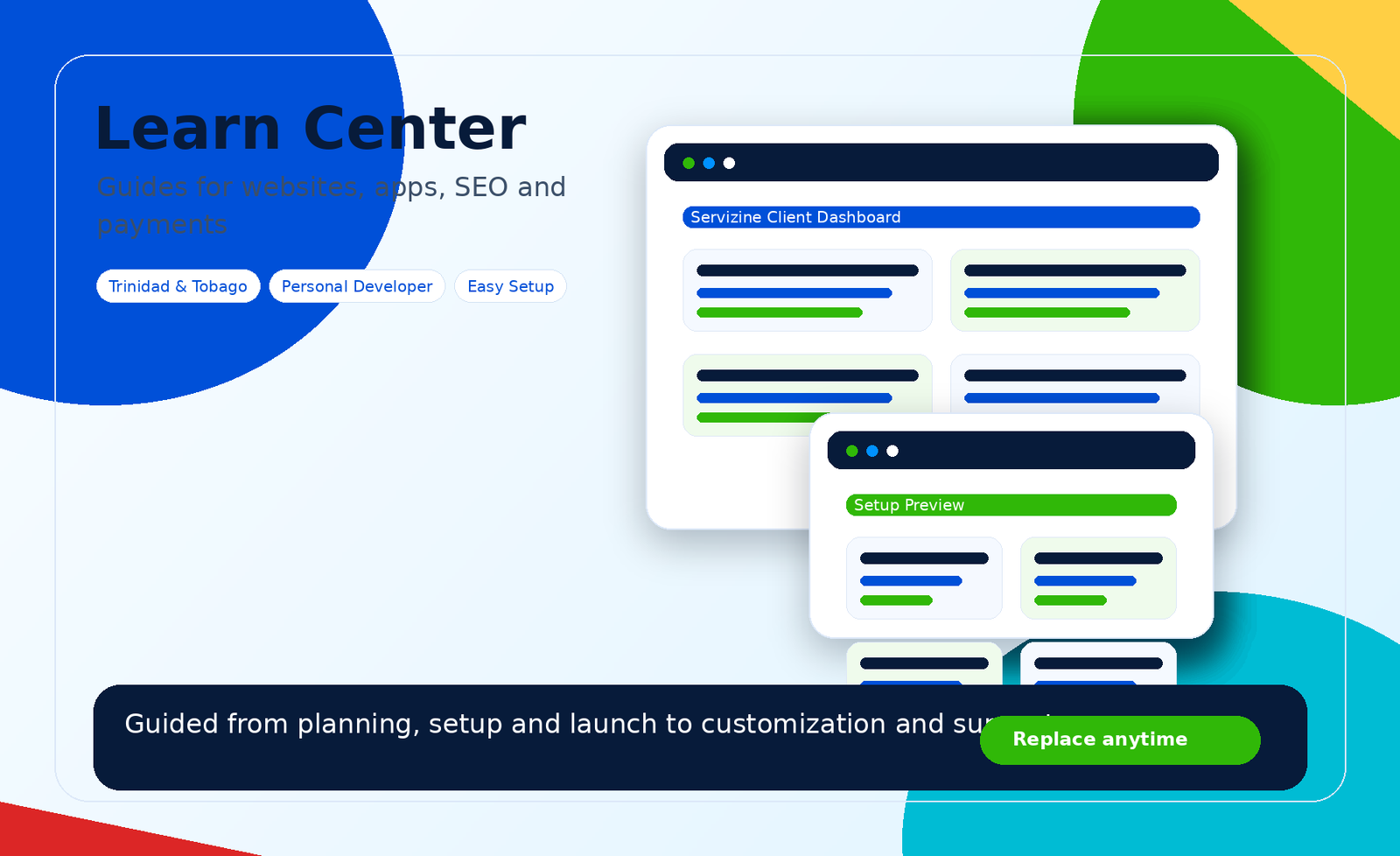 Learn Center hero artwork by Servizine Digital Development in Trinidad and Tobago