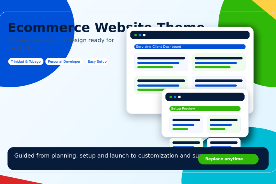 Ecommerce website theme preview by Servizine Digital Development in Trinidad and Tobago