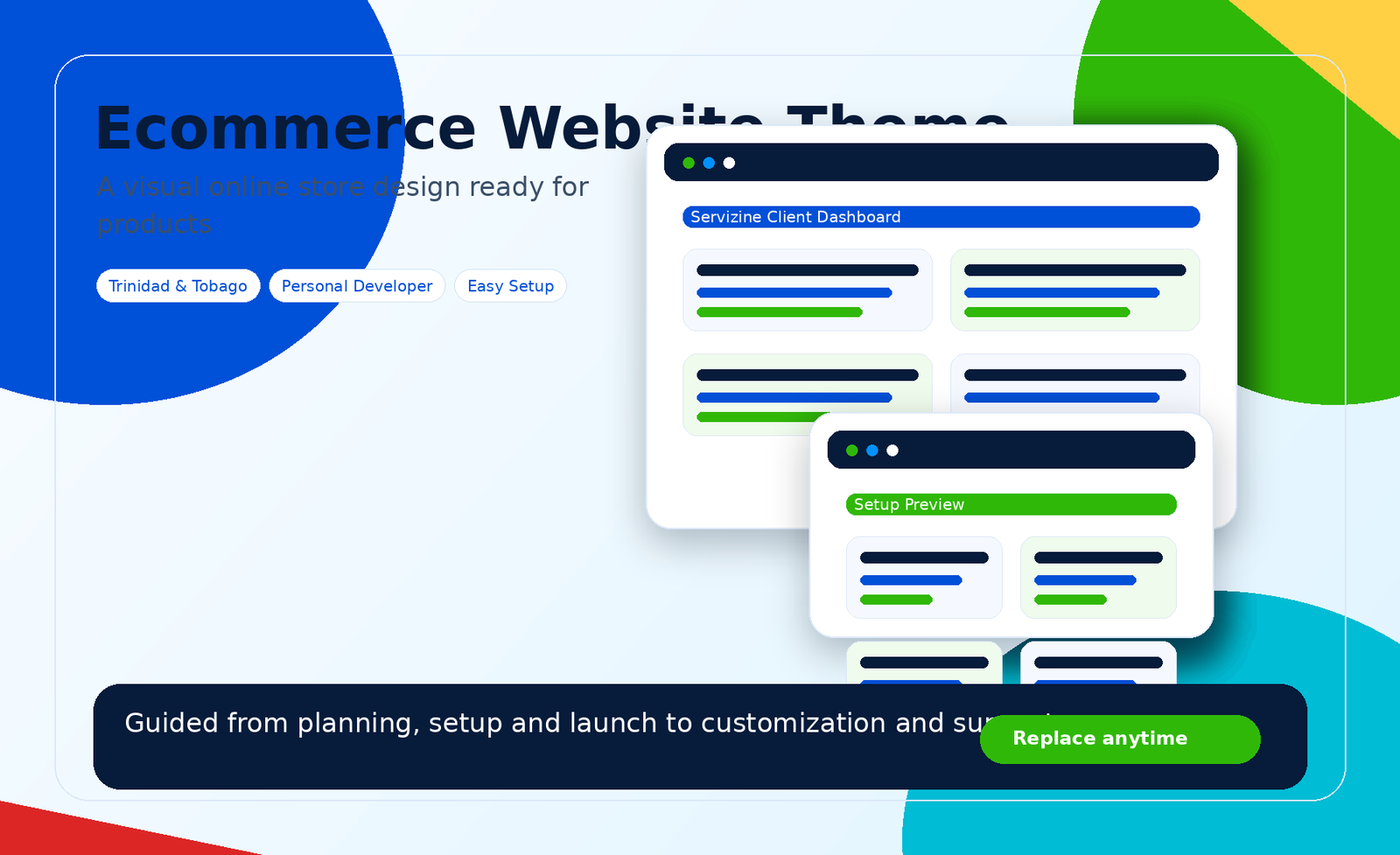 Ecommerce website theme preview by Servizine Digital Development in Trinidad and Tobago